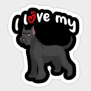 I Love My Giant Schnauzer Dog (Cropped Ears) Sticker